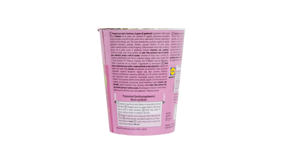 Ramen Noodles Istantanei Gamberetti