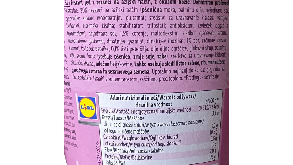 Ramen Noodles Istantanei Gamberetti