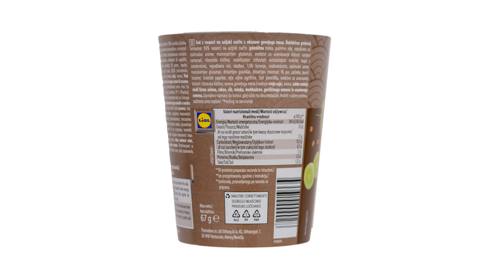 Ramen Noodles Istantanei Manzo