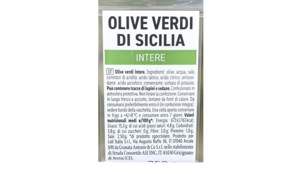 Olive Verdi di Sicilia Intere
