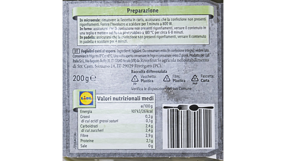 Fagiolini al Vapore