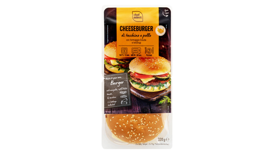 Cheeseburger con Ketchup Tacchino e Pollo