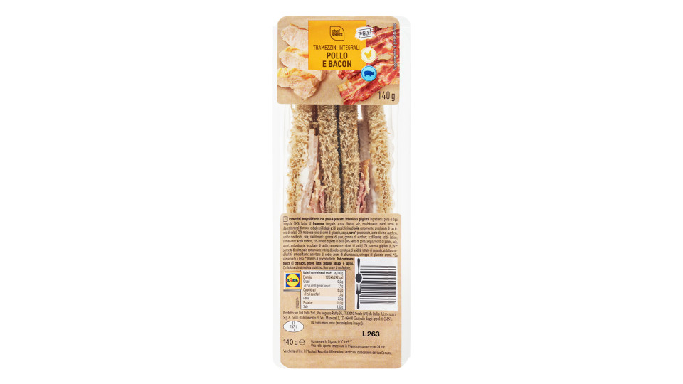 Tramezzino Integrale con Pollo, Bacon e Maionese