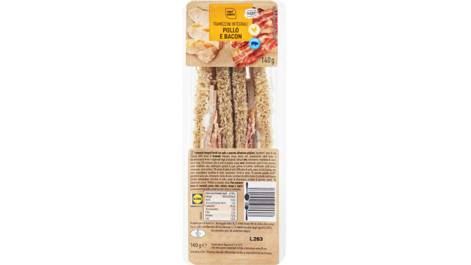 Tramezzino Integrale con Pollo, Bacon e Maionese