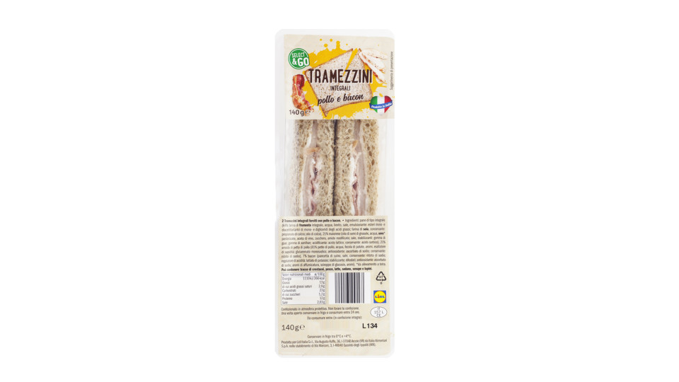 Tramezzino Integrale con Pollo, Bacon e Maionese