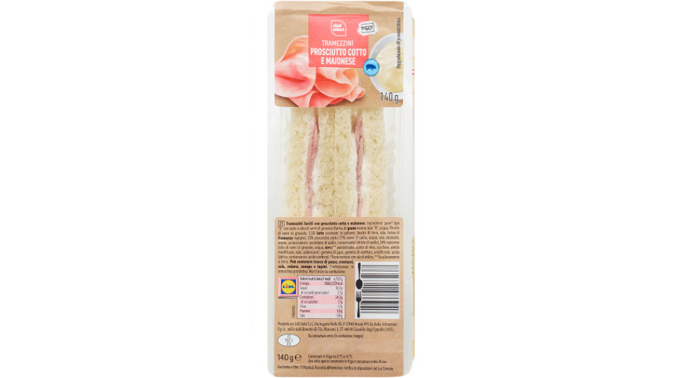 Tramezzini con Prosciutto Cotto e Maionese