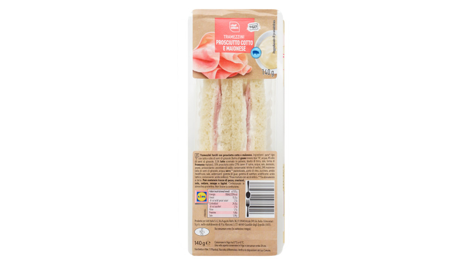 Tramezzini con Prosciutto Cotto e Maionese