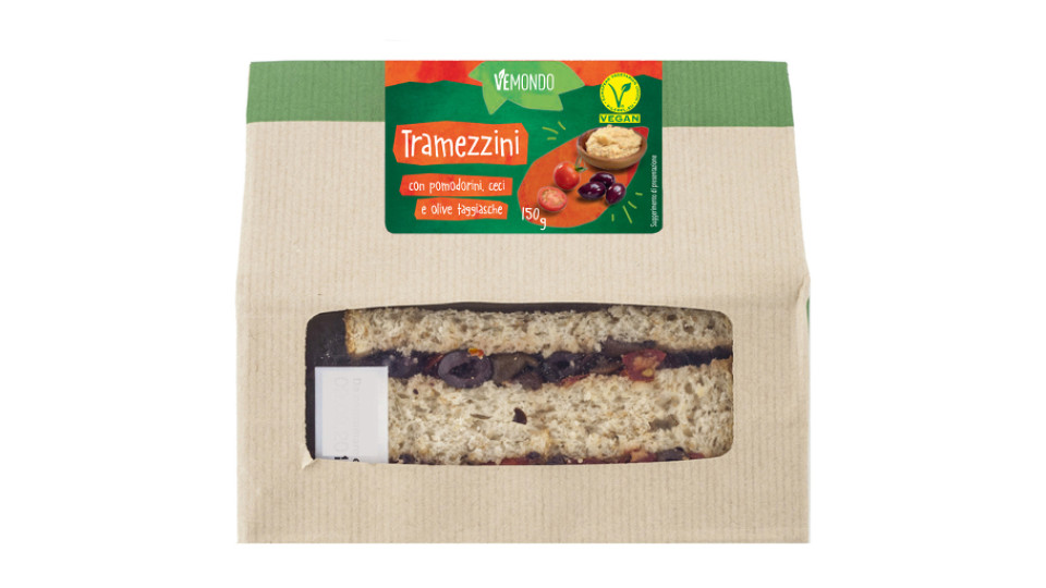 Tramezzini con Salsa ai Ceci, Pomodorini e Olive Taggiasche