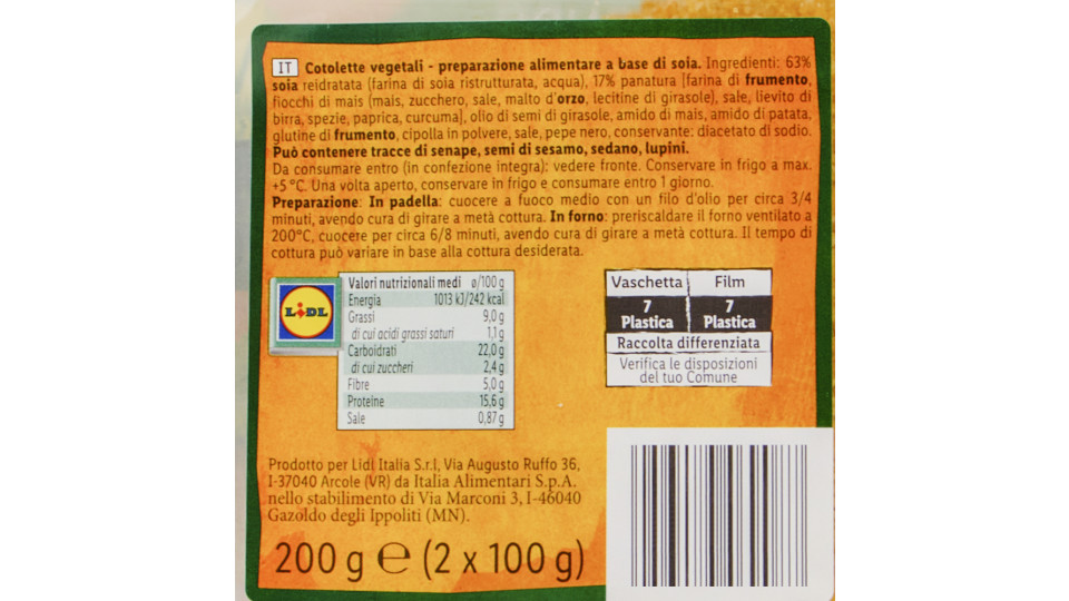 Cotolette Vegetali a Base di Soia