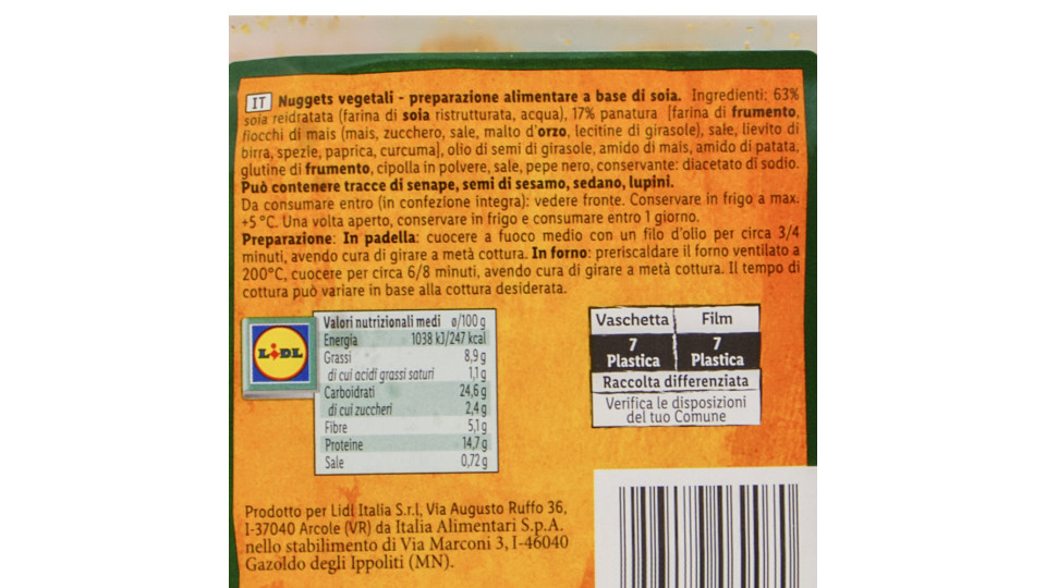 Nuggets Vegetali a Base di Soia