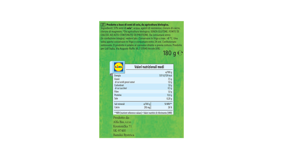 Tofu Bio al Naturale