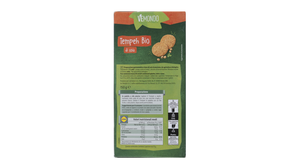 Tempeh di Soia Bio