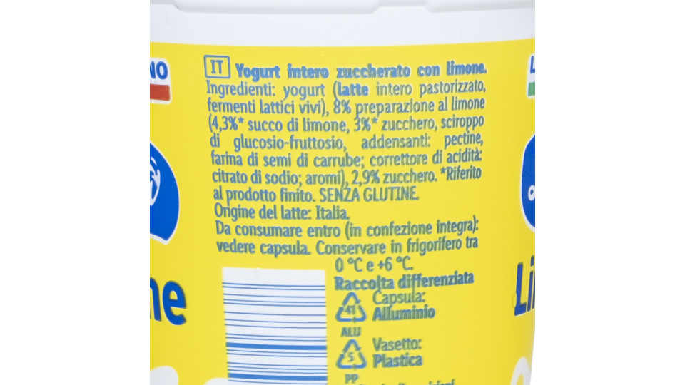 Yogurt Intero Limone