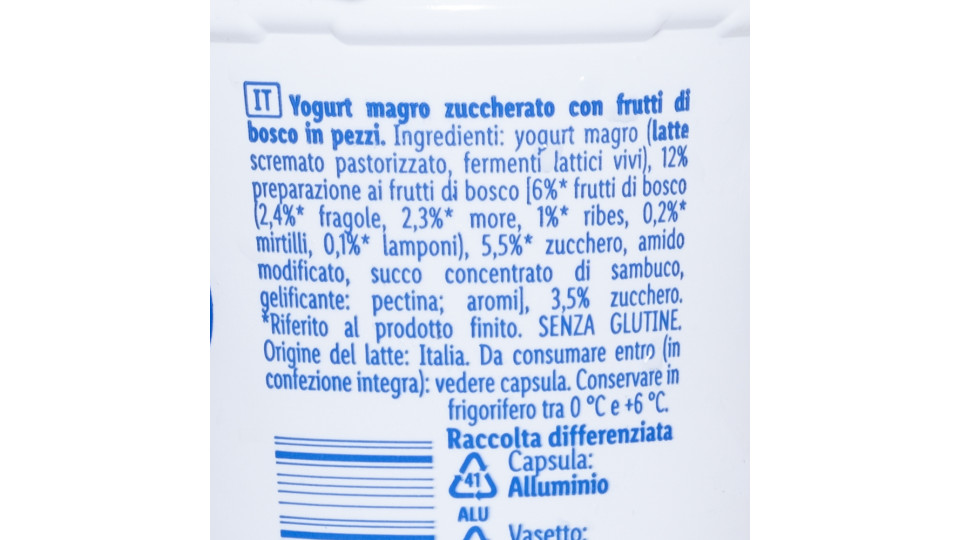 Yogurt Magro Frutti di Bosco