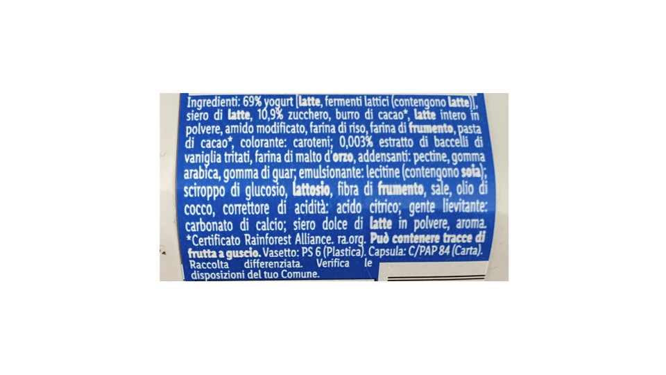 Yogurt alla Vaniglia con Palline di Cioccolato