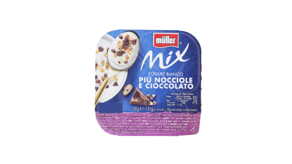 Mix Yogurt Bianco Più Nocciole e Cioccolato