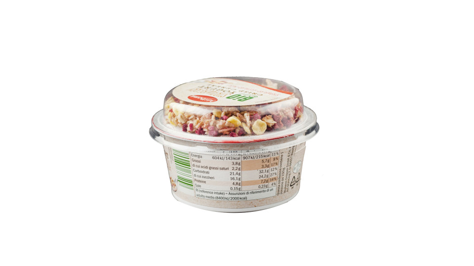 Yogurt alla Fragola con Müsli, Fragole e Lamponi