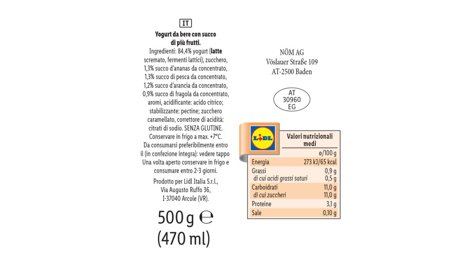 Yogurt da Bere Multifrutti