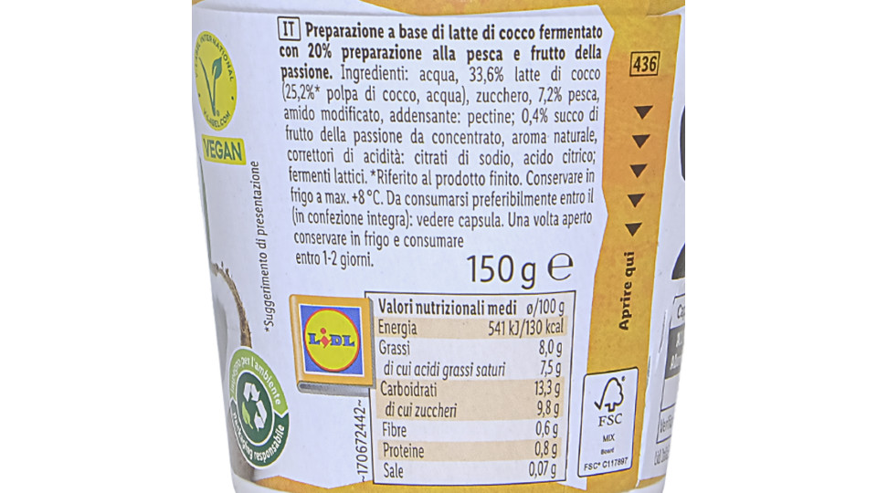 Dessert Vegano al Cocco con Pesca e Maracuja