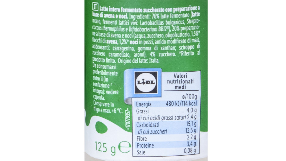Yogurt Avena e Noci con Bifidus