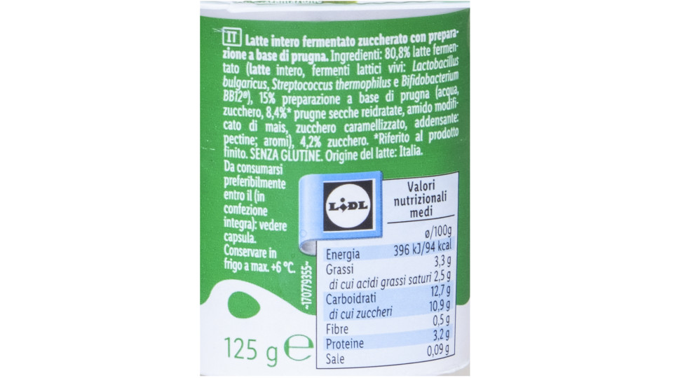 Yogurt Prugna con Bifidus