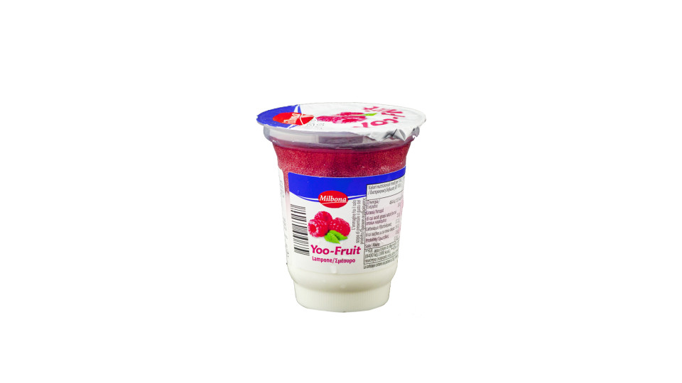 Yoo-fruit Dessert con Lamponi a Base di Latte