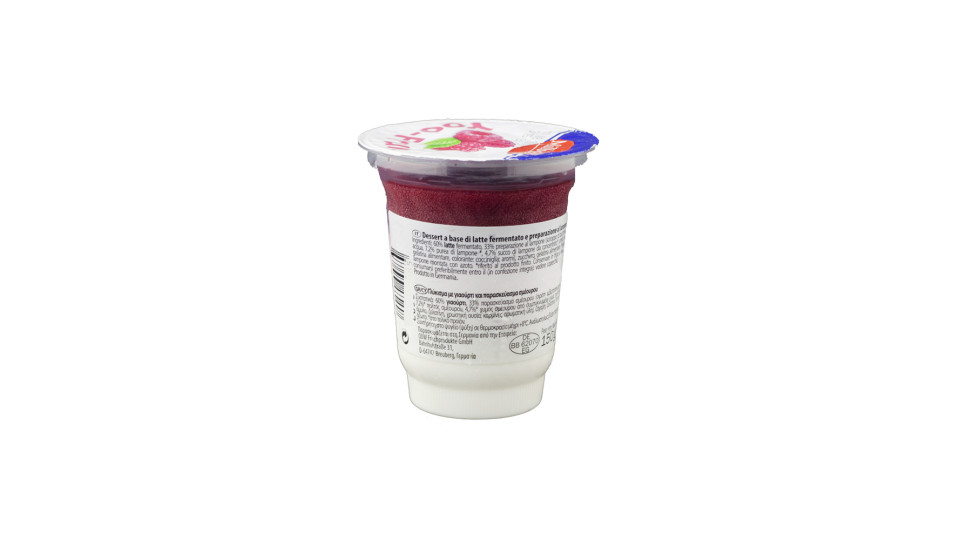 Yoo-fruit Dessert con Lamponi a Base di Latte
