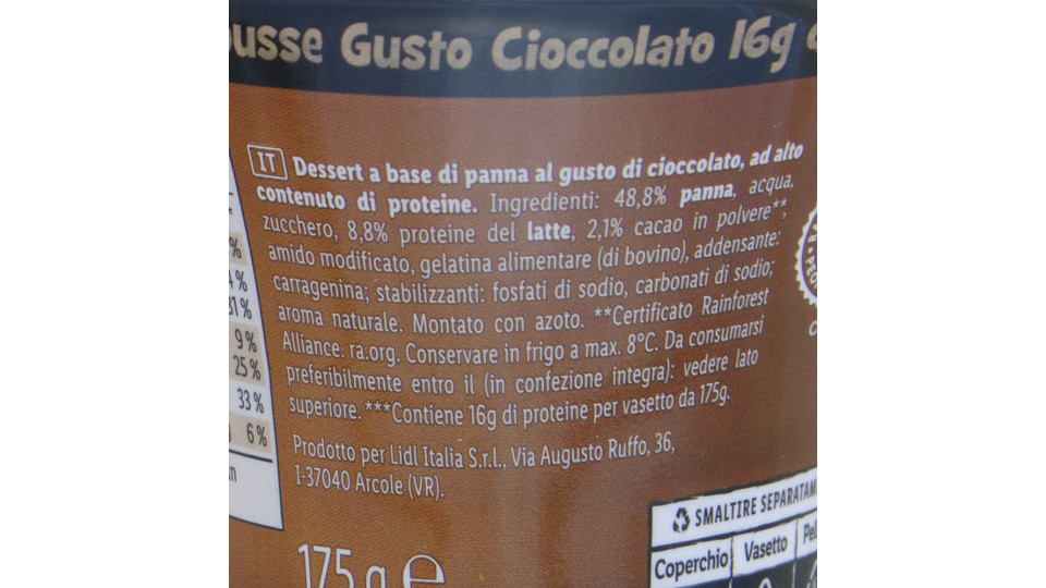 Mousse Proteica Gusto Cioccolato