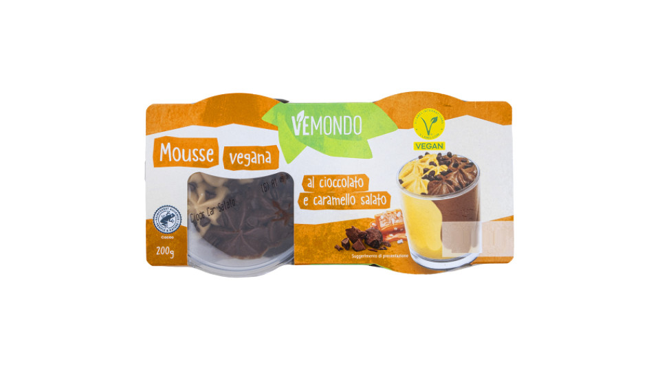Mousse Vegana al Cioccolato e Caramello Salato