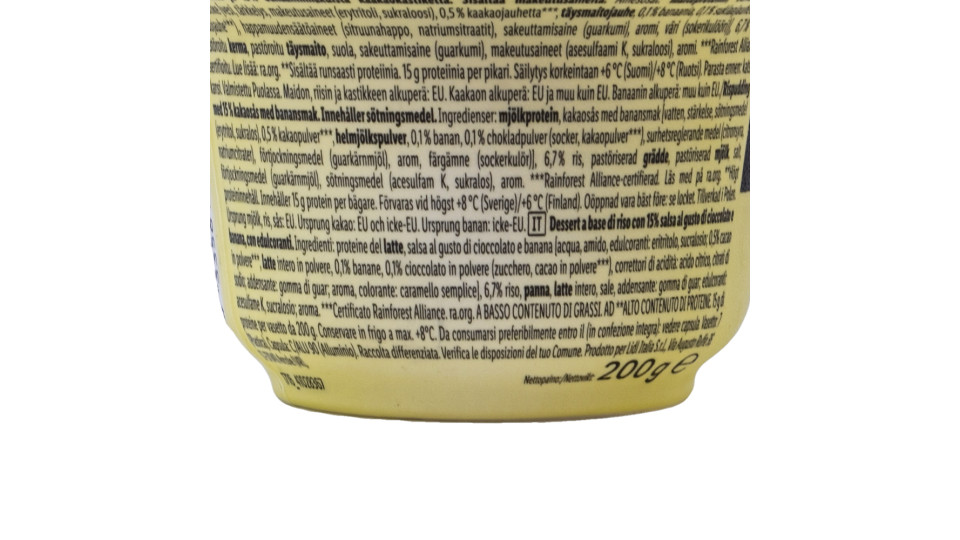 Riso Latte Proteico al Cioccolato e Banana