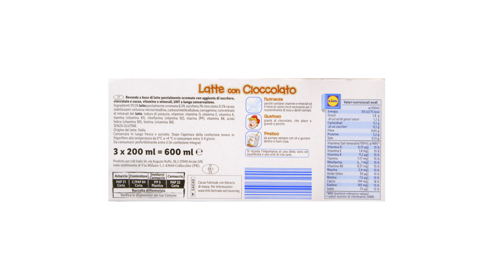 Latte con Cioccolato