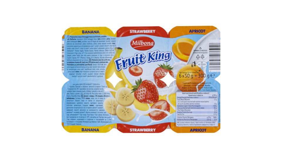 Fruit King Dessert Banana Fragola Albicocca per Bambini