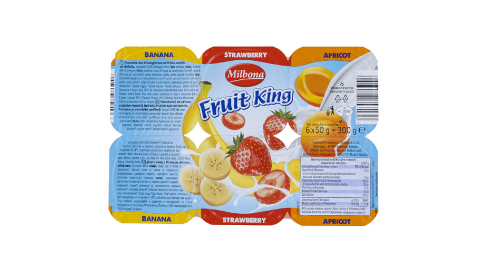 Fruit King Dessert Banana Fragola Albicocca per Bambini