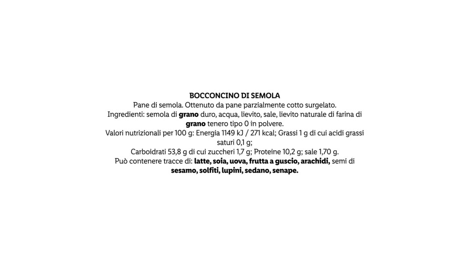 Bocconcino di Semola di Grano Duro