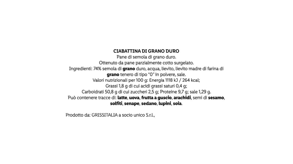 Ciabatta di Grano Duro