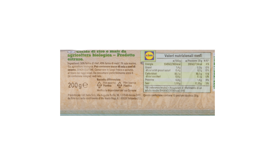 Cialde Bio con Riso e Mais