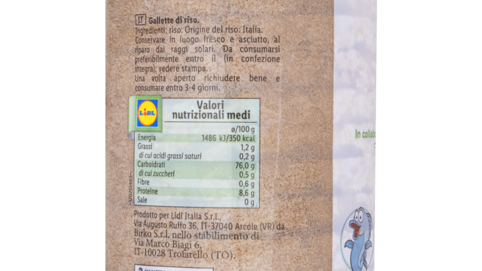 Gallette di Riso con Riso Arborio