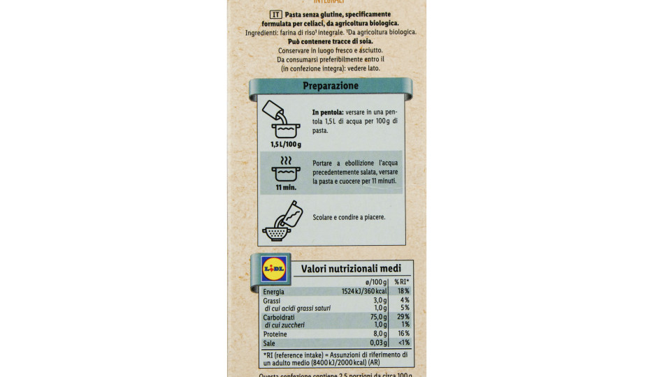 Spaghetti di Riso Integrali senza Glutine