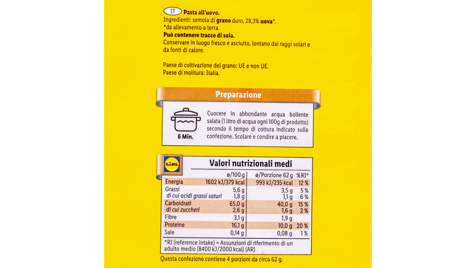 Tagliatelle all'Uovo