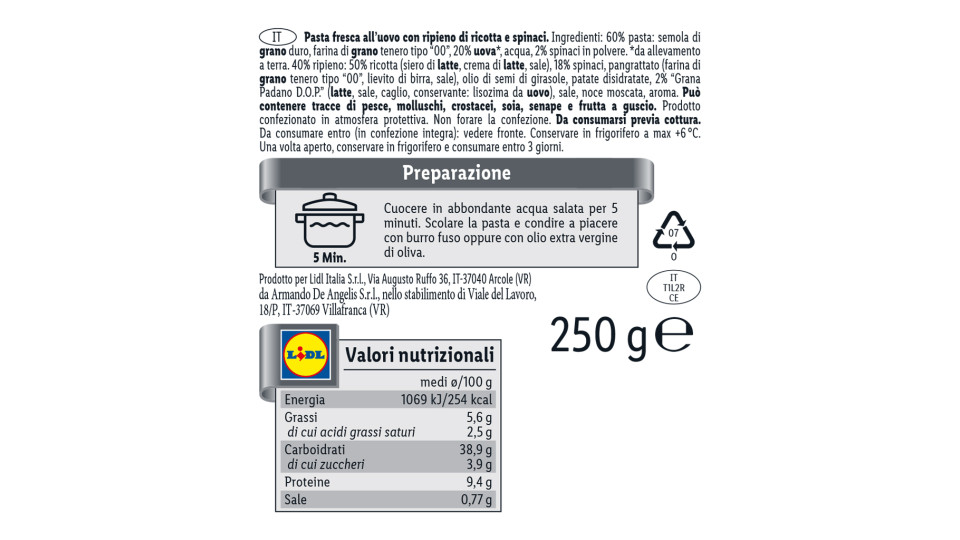 Tortelloni Giganti Ricotta e Spinaci