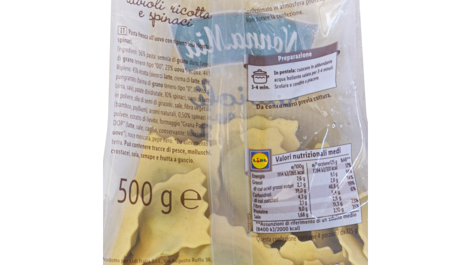 Ravioli Ricotta e Spinaci