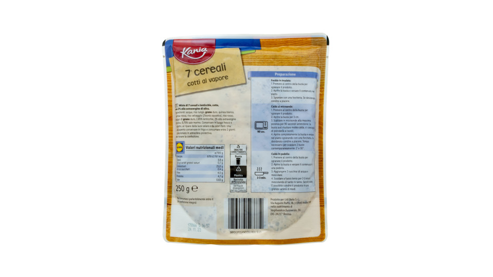 Mix di Cereali al Vapore 7 Cerali