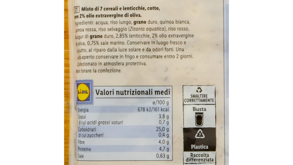 Mix di Cereali al Vapore 7 Cerali