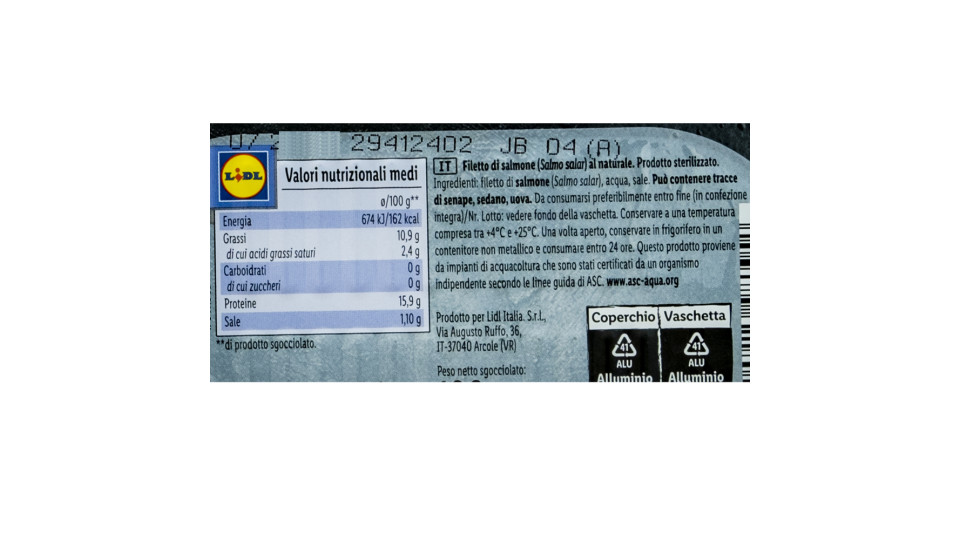 Filetti di Salmone al Naturale