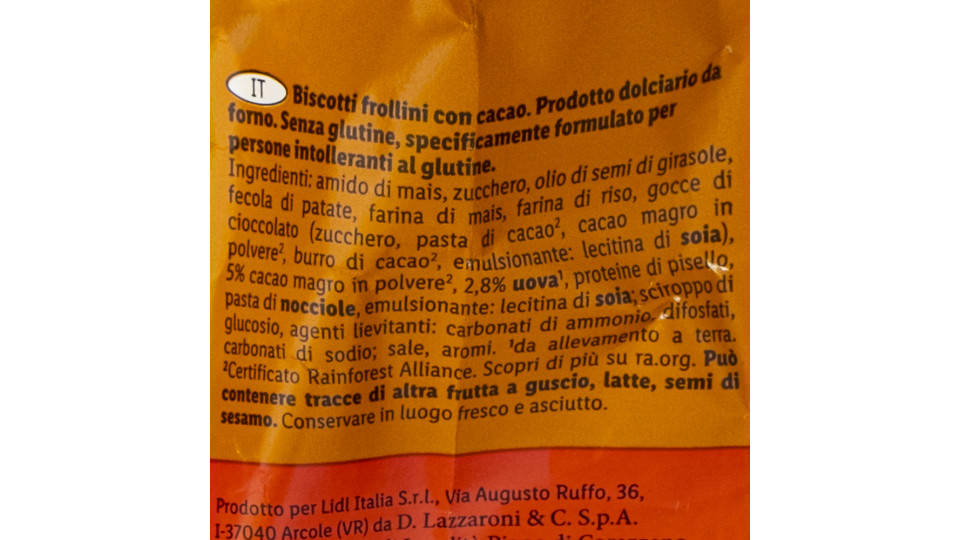 Frollini al Cacao senza Glutine