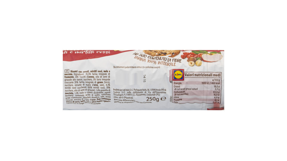 Biscotti con Cereali e Frutta