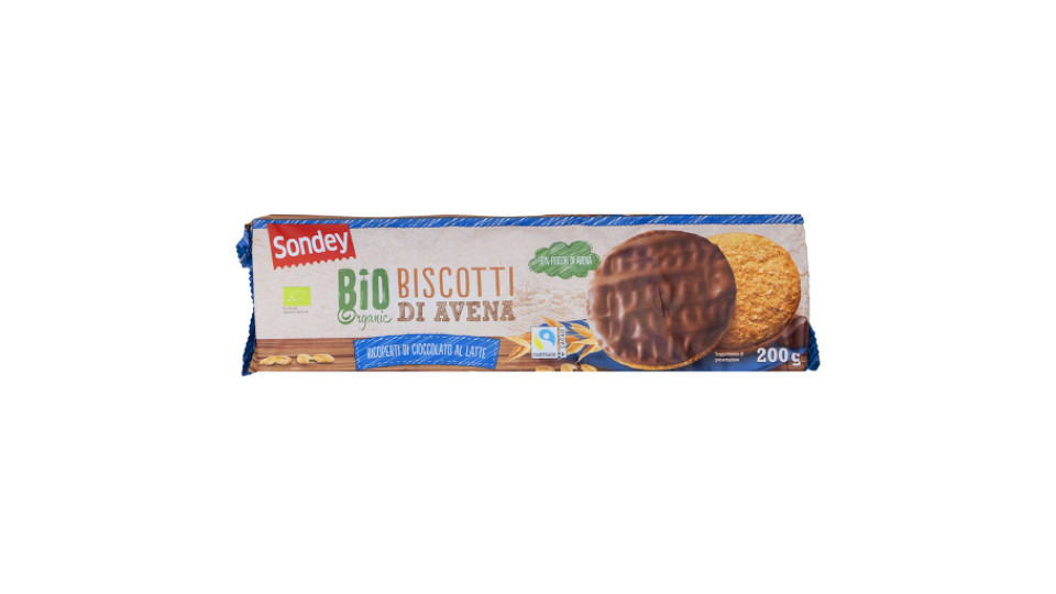 Biscotti Bio all'Avena Ricoperti di Cioccolato al Latte