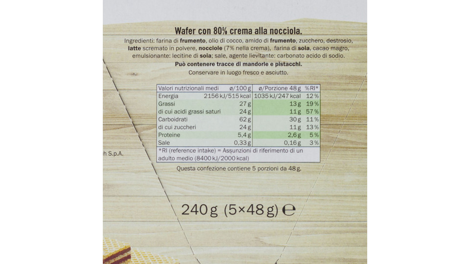 Wafer alla Nocciola