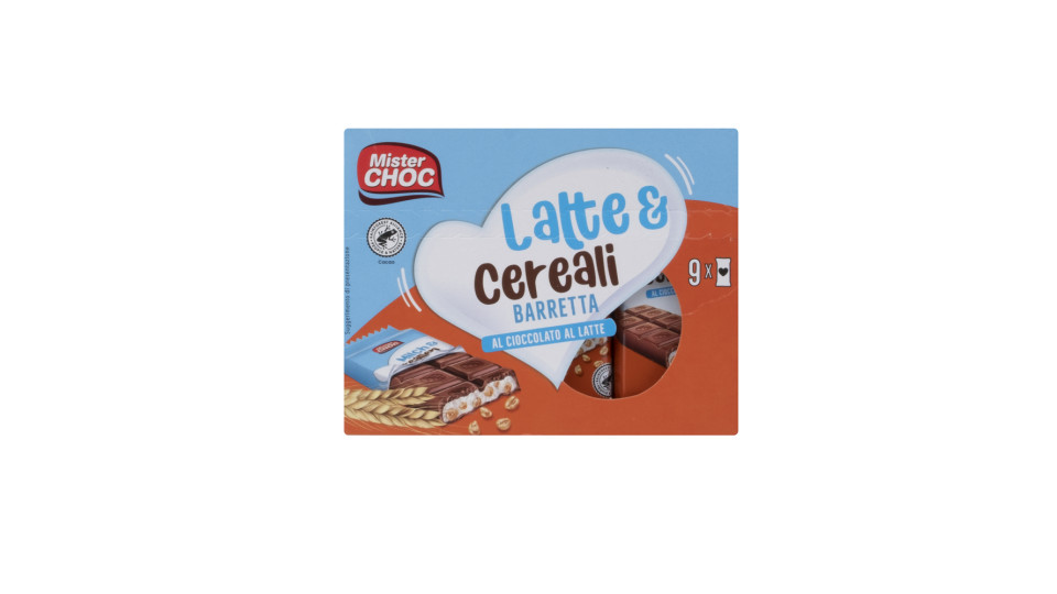 Barrette Latte e Cereali al Cioccolato al Latte