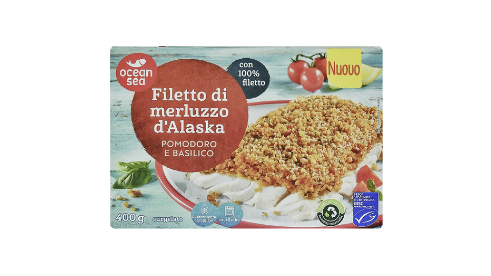 Merluzzo d'Alaska con Panatura al Pomodoro e Basilico